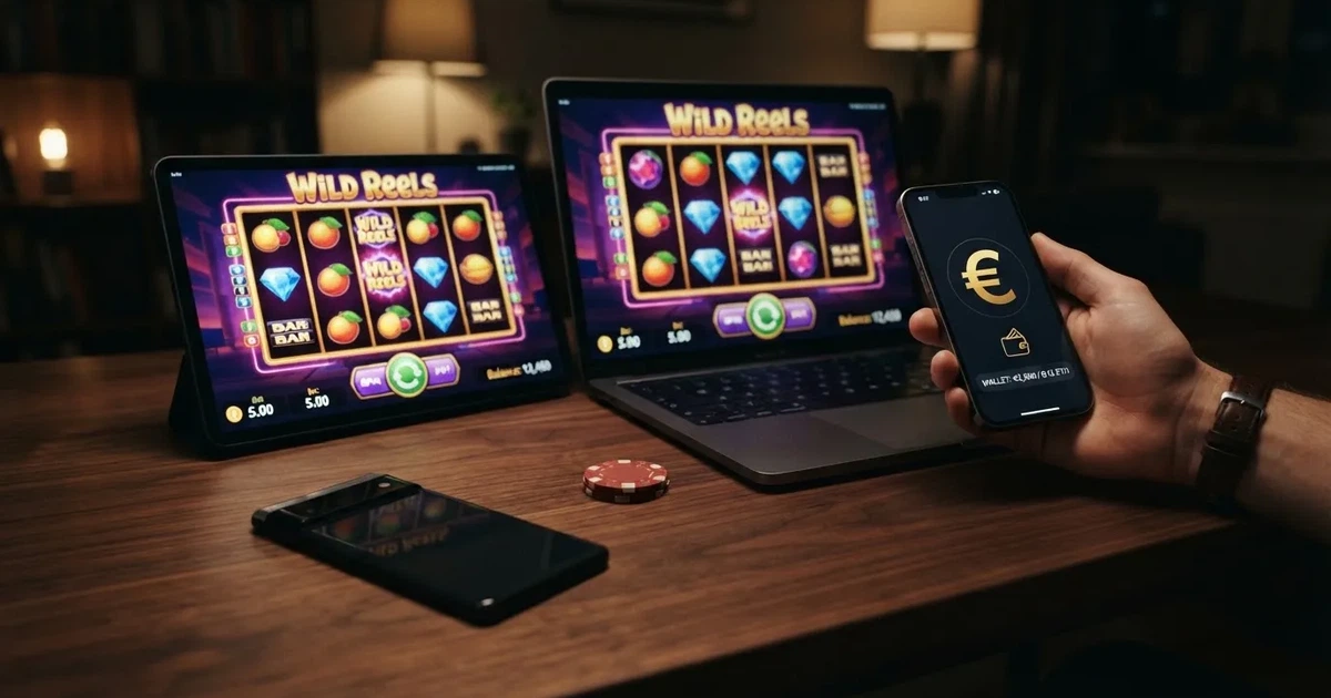 Écran de casino en ligne crypto affichant un dépôt en bitcoin sans introduire de coordonnées bancaires