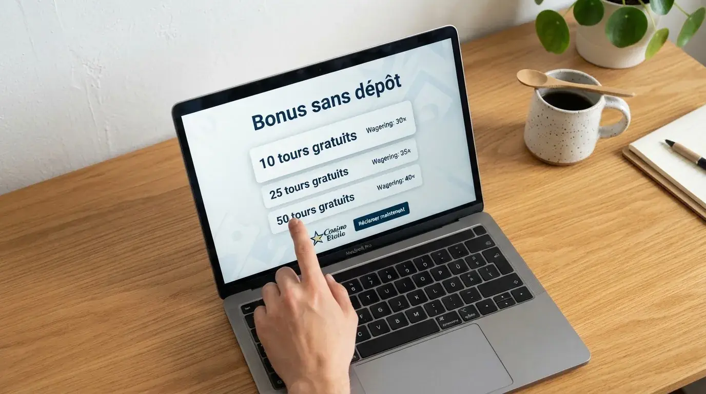 capture d'écran d'une page de bonus de bienvenue affichant les conditions d'une offre sans dépôt
